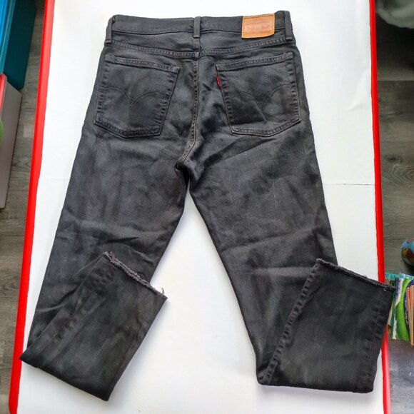 Levi's jeans button fly hard washed black  boys size 29 - Picture 3 of 11